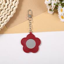 1pc Cute Multicolor Flower PU Pet Memorial Hair Storage Metal Keyring Bag Pendant Halloween Party Travel Gift For Students Ladies Xmas - Multicolor - View 6