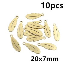 10pcs Stainless Steel Leaf Feather Charms Pendant For Necklace Earring Bracelet DIY Crafts Jewelry Making Accessories Findings - Feather - View 20