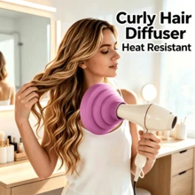 1Pc Foldable Silicone Hair Diffuser, Universal Portable Curly Hair Drying Hood, Hair Dryer Attachment For Home Salon Curling Styling - Multicolor - View 7