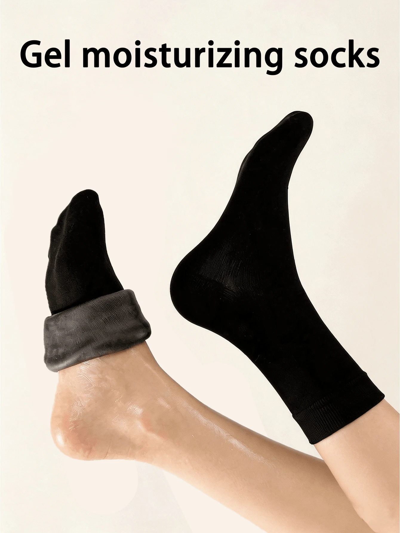 1 par de calcetines de silicona blanqueadores e hidratantes, herramienta de cuidado de pies y manos para suavizar y exfoliar la piel seca y agrietada, reparación de la piel, cuidado de las manos, regalo, herramienta de cuidado, guantes de silicona suave, regalo para la madre, Día de la Madre, accesorio de viaje, cuidado de los pies - Negro - Ver 1