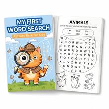 Word Search Coloring Activity Book For Kids, 12 Puzzles, Animals Theme, Educational Workbook For Boys & Girls Ages 3-6, School Supplies & Party Favors - Multicolor - View 1