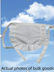 1pc Children's Short Apron, White Elegant, Very Practical And Durable Short Apron With Simple White Waistband - Multicolor - View 8