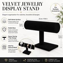 1pc Single-Layer Velvet Bracelet Display Stand – Watch Display Stand, Jewelry Organizer Box, Watch Display Case, Necklace, Bracelet, And Pendant Chain Holder, Watch Rack, Jewelry Display Tower. - Multicolor - View 2