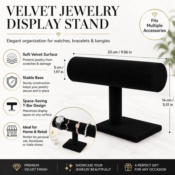 1pc Single-Layer Velvet Bracelet Display Stand – Watch Display Stand, Jewelry Organizer Box, Watch Display Case, Necklace, Bracelet, And Pendant Chain Holder, Watch Rack, Jewelry Display Tower.