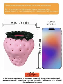 1pc Multifunctional Desktop Organizer, Cute Strawberry Shaped Multipurpose Storage Can, Makeup Brush Holder, Pen Holder, Flower Vase; Suitable For Vanity, Dorm Desk; Sweet Cool Style Room Decor, Macaron Home Ornament, Niche Personalized Desktop Decoration, Atmosphere Desktop Accessory - Multicolor - View 9