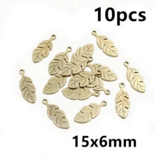 10pcs Stainless Steel Leaf Feather Charms Pendant For Necklace Earring Bracelet DIY Crafts Jewelry Making Accessories Findings - Feather - View 23