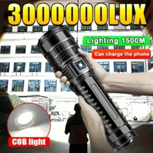 High Power LED Flashlight, Rechargeable Battery - Waterproof, Long Range Spotlight, COB Light Source, Suitable For Emergency And Tactical Use - Flashlight - View 3