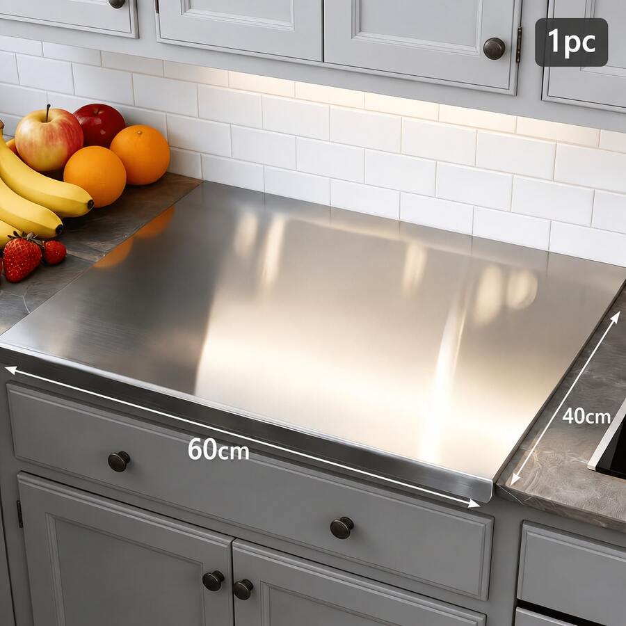 1pc Luxury 304 Stainless Steel Cutting Board, Durable & Mold-Resistant, Essential Kitchen Tool For Home Cooks & Cooking Enthusiasts, Suitable For Cutting Meat, Cheese, Cold Cuts, Bread, Vegetables & Fruits, Home Gift