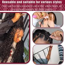 Deep Wave Feather Crochet Hair Human Hair Invisible Miracle Knots Crochet Hair Human Hair 50g Pre-Separated Human Crochet Hair Deep Water Wave Curly Miracle Knots Crochet Reusable Brazilian Wet And Wavy Human Hair Bundles Braiding Hair 8-30 Inch - Natural Black - 查看 8