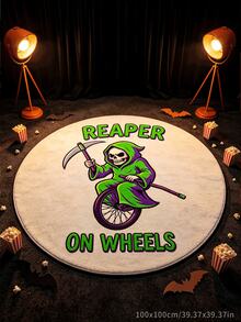 1PC Halloween Theme Round Area Rug, Decorative Carpet, Floor Mat, Cradle Mat, Suitable For Living Room, Bedroom, Study, Cozy Home Decor Atmosphere Rug, Gentle New Style, Fresh Healing Style, Fits Cream Style Bedroom, Girl Style Bedside Area And Other Bedroom Decor Scenes, Small Rug, Carpet, Home Decor, Living Room Rug, Living Room Small Rug, Bedroom Rug, Living Room Home Decor, Outdoor Rug, Washable Rug - Multicolor - View 4