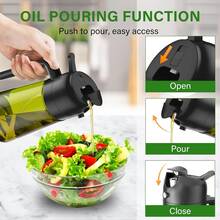 2/1pc 16oz/470ml Kitchen Olive Oil Dispenser Bottle With Stickers, 2-In-1 Olive Oil Spray Bottle, Suitable For Cooking, Air Fryer And Salad - View 4
