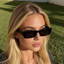 1pc European And American Hot Girl Style Full Frame Square Fashion Personalized Fashion Glasses Glasses - Black - View 4