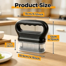 1PC 48-Needle Meat Tenderizer, Home And Commercial Meat Tenderizer, Ultra-Sharp Stainless Steel Needles, Heavy-Duty Detachable Body Design, Kitchen Meat Pre-Treatment Tool, Efficiently Cuts Meat Muscle Fibers, Accelerates Marinade Penetration And Flavor Absorption, Suitable For Steak, Chicken, BBQ And Various Grilled Foods, Universal For Marinating, Searing, Roasting And Baking, Easy To Disassemble And Rinse Without Residue, Professional Meat Tenderizing Tool For Chefs, Essential Kitchen Gadget For Home BBQ And Marinating - Multicolor - View 4
