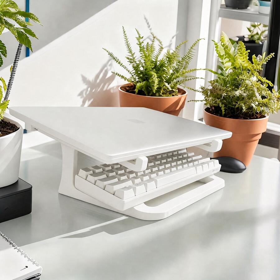 1pc 3D Printed Laptop Stand, Laptop Height Adjustable Cooling Stand, Neck Protection Design, Stable Support, Efficient Heat Dissipation, Suitable For Long-Term Use, Reduce Head Tilt, Back To School, Dorm Essentials, Home Office, School Supplies, Office Supplies