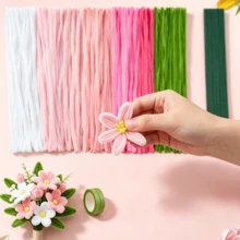 Pink Pipe Cleaners Flower Kit, 450pcs 7Colors Chenille Stems | Pipe Cleaners Bulk For DIY Crafts, Flower Making Kit, Soft Chenille Stems For Art Projects, Home & Party Decorations - Multi-color - View 4