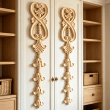 2pcs Solid Wood Carving Decals, Home Decorations, Woodworking Supplies, Suitable For Cabinets, Doors And Windows, Furniture, Background Walls, Porches, Offices And Other Decorations, Holiday Decorations, DIY Decorations. - Multicolor - View 8