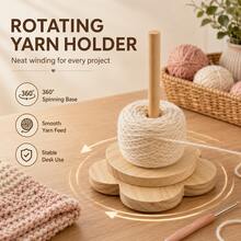 Crochet, Sewing Supplies, Needle And Thread Kit, Yarn Holder, Knitting, Crochet Accessories, Sewing, Sewing Tools, Wooden Yarn Rack, Yarn Spindle Rack, Rotating Yarn Dispenser, Anti-Tangle Yarn Rack, Knitting Yarn Storage Rack, Crochet Yarn Rack, Flower-Shaped Base Yarn Rack, Knitted Yarn Rack, Knitting Craft Accessories - Single-axis Flower - View 3