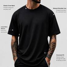 Retro Neon Style, Men's-Shirt, Totally 80s Graphic Design, Summer Casual Wear, Dad Or Boyfriend - Black - View 6