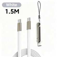 2合1 Type-C 可折疊手機支架 240W 快充數據線 USB C 轉 USB C 手機充電支架 雙 PD 傳輸線 - 彩色 - 查看 13