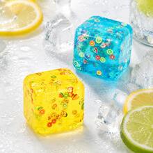 Soft Transparent Fruit Cube Squishy, Jelly Crystal Texture, Squeeze Stress Relief Sensory Toy, Office Desk Decor, Birthday Party Gift - Multicolor - View 3