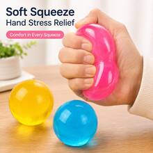 4pcs Random Color Transparent Crystal Ball Non-Rebound Squeeze Toy, Soft Stretchable Deformable Stress Relief Toy, Desktop Relaxation Toy - Multicolor - View 6