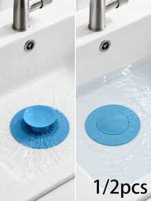 1/2pcs Universal 2-In-1 Kitchen Sink And Sink Drain Stopper, With Premium Silicone Filter, Anti-Clogging Pop-Up Drain Stopper, Suitable For Bathtub, Shower And Sink Hair Catcher - Multicolor - View 1