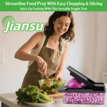 Multifunctional 14-In-1 Manual Vegetable Chopper Black, Integrated Cutting Board Set With Multiple Replacement Blades, Colander And Sealed Collection Box, Efficiently Chop Onions And Garlic, Slice Potatoes And Carrots, Ergonomic Labor-Saving Design, Compact Kitchen Tool For Home Cooking, Outdoor Picnic And BBQ Meal Prep, Easy To Clean With No Residue And Space-Saving Storage - Black - View 12