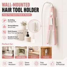 2pcs/1pc No-Drill Strong Adhesive Wall-Mounted Hair Straightener Hook, Heat-Resistant Hair Tool Storage Rack, Curling Iron/Electric Hair Straightener Holder, Suitable For Bathroom, Vanity, Cabinet And Kitchen - Multicolor - View 8