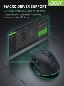 Acer 無線藍牙三模滑鼠 人體工學滑鼠 筆記型電腦 usb拓展塢可用 OMR254 無線藍牙三模 - 查看 6