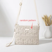 2026新款女款鏤空花朵手提包，休閒風PU小方包，輕量奢華日常百搭 - 米色 - 查看 8
