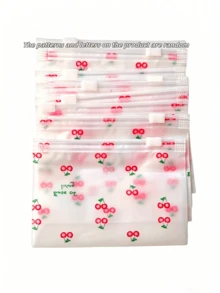 24pcs/12pcs Cherry Blossom Cartoon Pattern PVC Gift Bags, Waterproof, Moisture-Proof, Reusable, Suitable For Storing Jewelry, Stationery, Cosmetics And Other Small Items - Multicolor - View 4