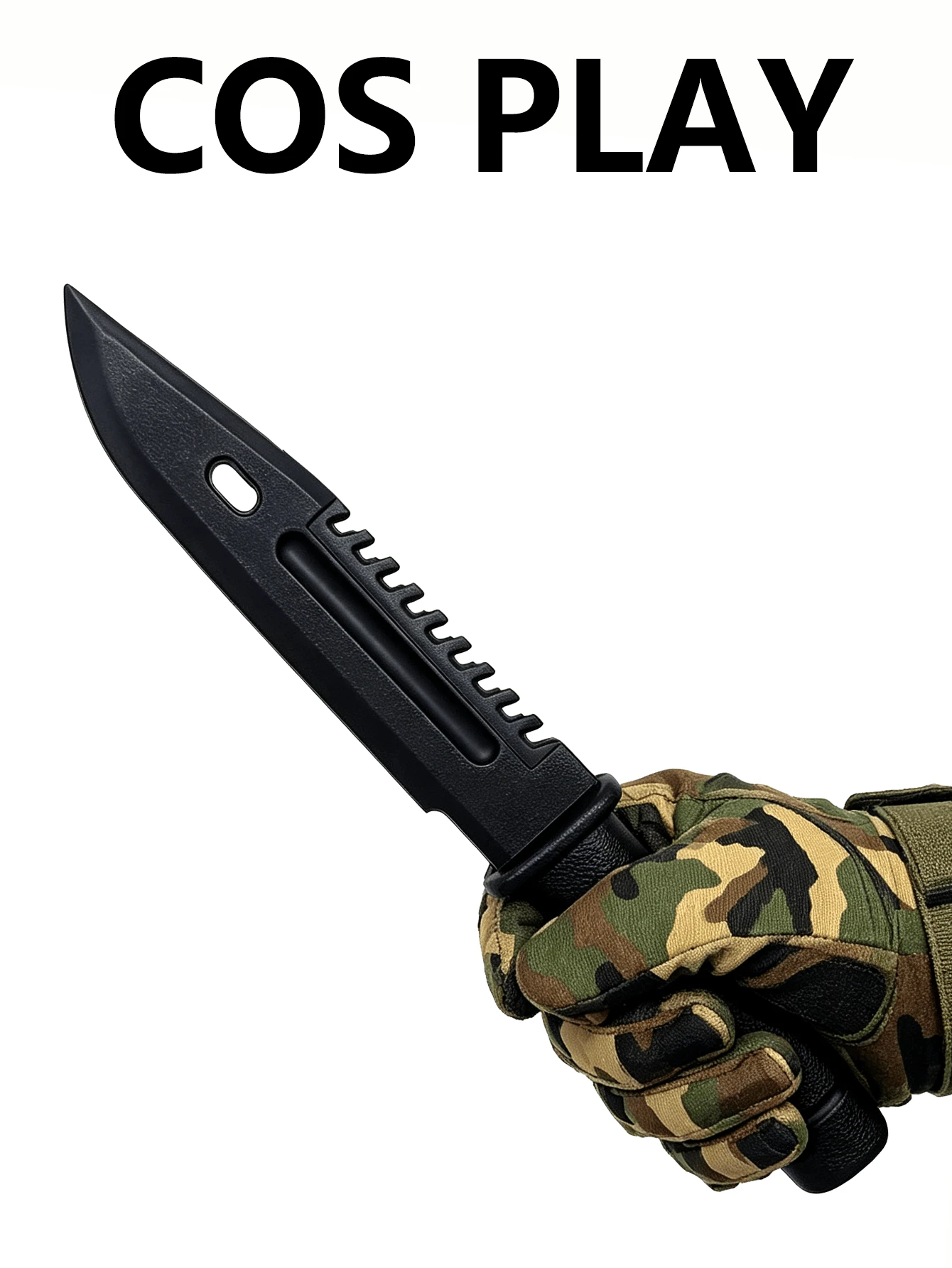 1pc Black Realistic Plastic Small Sword Weapon Costume Prop, Role Play Robber Costume Accessory, Versatile Mix And Match, Suitable For Halloween, Holiday Party, Performance, Daily Photo Prop - Black - View 1