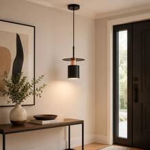 1/2pcs Nordic Style E27 Pendant Light, Adjustable Height Single Head Pendant Light For Dining Room And Bedroom, Modern Minimalist Black & Gold Luxury Bar Pendant Light (Bulb Not Included) - Black - View 2