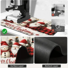 1pc Dish Drying Mat, Coffee Machine Mat, Christmas Theme Dish Drying Mat Red & Black Plaid Absorbent Quick Dry Table Mat, Scratch-Resistant Protective Mat, Restaurant Christmas Decor Mat, Kitchen Holiday Decor Mat, Home Gift, Tabletop Decoration - XYLSD-868 - View 9