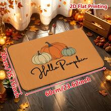 1/2件裝秋季門墊 Hello Pumpkin 秋季主題法蘭絨門墊，舒適柔軟吸水防滑可機洗，多功能居家入口地毯，廚房浴室墊、走廊玄關墊、臥室客廳露台裝飾，感恩節秋季節日裝飾墊 - 彩色 - 查看 15