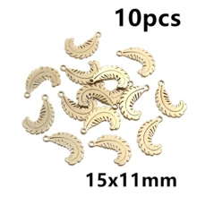 10pcs Stainless Steel Leaf Feather Charms Pendant For Necklace Earring Bracelet DIY Crafts Jewelry Making Accessories Findings - Feather - View 13