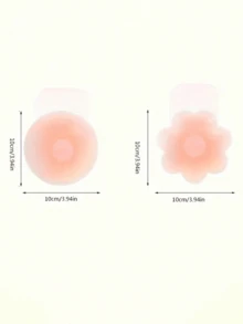 4 Pairs Plus Size Silicone Nipple Covers With Lifting Tabs, Natural Shaping Self-Adhesive Breast Pads, Suitable For Bridal Wear And Party Outfits - Multicolor - View 7