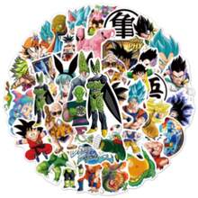 Panini 50pcs Dragon Ball Waterproof Sticker Pack, Goku Vegeta Bulma Master Roshi Anime Vinyl Stickers, Self-Adhesive Cartoon Stickers, Suitable For Water Bottles Laptops Skateboards Luggage Notebooks Scrapbooks Theme Party Gifts - View 2