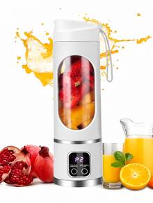 LEVIATECH 1件 450ml 無線便攜式攪拌機 電動果汁機，USB充電式迷你水果攪拌機，配備12葉刀片與雙杯，多功能果汁杯攪拌機，適用於廚房食物處理機、居家或戶外使用 - 3.7V-10刀葉 - 查看 15