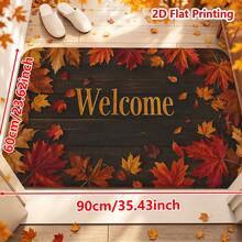 1/2pcs Autumn Maple Leaf Welcome Door Mat, Flannel Soft Absorbent Non-Slip Machine Washable Multi-Functional Home Entrance Rug, Suitable For Kitchen, Bathroom, Entryway, Thanksgiving Decor, Yard, Living Room, Bedroom, Laundry Room - Multicolor - View 15