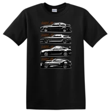 Camiseta para Entusiastas de Autos Clásicos, Diseño Estilo MK1 MK2 MK3 MK4, Autos Vintage - Negro - Ver 1
