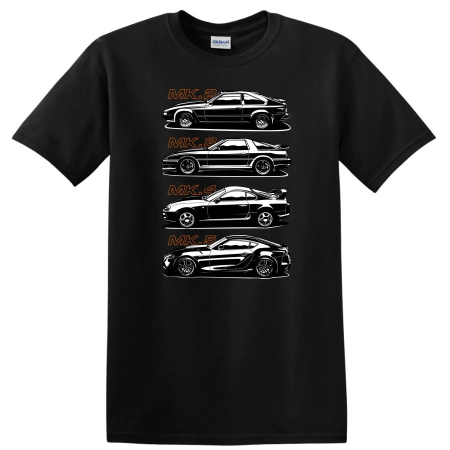 Camiseta para Entusiastas de Autos Clásicos, Diseño Estilo MK1 MK2 MK3 MK4, Autos Vintage - Negro - Ver 1