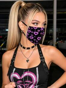 Black Heart-Shaped Adult Face Mask, Disposable, 3-Ply Melt-Blown Non-Woven Fabric, Waterproof And Skin-Friendly Protective Mask - Black - View 6