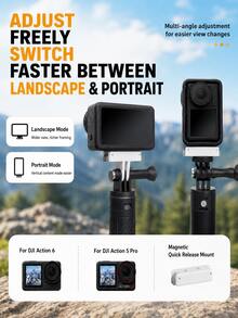 Magnetic Quick Release Mount, Compatible With DJI Osmo Action 6/Nano Or Action 5 Pro/4/3, 1/4 Thread Or Dual Claw Version, Suitable For Tripod/Selfie Stick - View 4