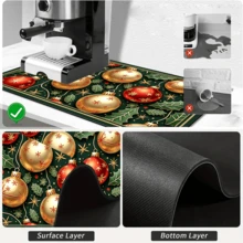 1pc Dish Drying Mat, Coffee Machine Mat, Christmas Holly Decorative Pattern Dish Drying Mat, Absorbent Quick-Dry Table Protector, Suitable For Holiday Gatherings Restaurant Tabletop, Non-Slip Multi-Functional Placemat, Cute Christmas Atmosphere Bowl & Plate Draining Mat, Home Gift, Tabletop Decor - XYLSD-869 - View 9