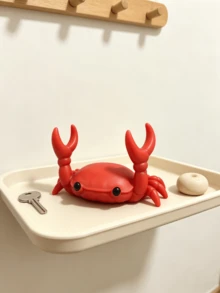 1pc Crab Shaped Phone Holder, Bright Red Compact Size, Anti-Slip Stable Phone Stand, Suitable For Sink, Bedside Table, Office Desk, Dining Table, Cute Marine Animal Cartoon Style, Desktop Decor Ornament, Hands-Free Viewing Accessory, Graduation Gift, Popular Atmosphere Desktop Gadget - Multicolor - View 5