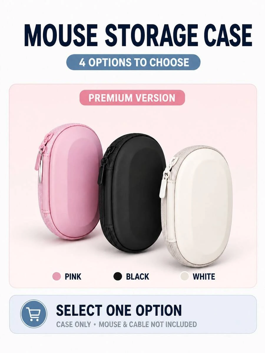 1pc Shockproof Portable Wireless Mouse Protective Case/Cover, Multi-Functional Data Cable And Digital Accessories Storage Box/Bag, Suitable For Mouse, Power Bank/Plug, Travel Tech Storage Bag, Laptop Accessories, Office Essentials, College Supplies, Back To School - Multicolor - View 1