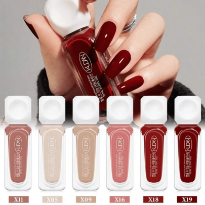 6pcs 10ml Water-Based Nail Polish, Nude, Pink, Red, Brown, Bright Colors, Healthy Nail Polish, No Baking Required, Quick Dry, Long Lasting, TPO/HEMA Free, Alcohol Free, Suitable For Nail Salons And Nail Art Design
