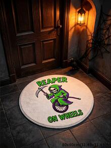 1PC Halloween Theme Round Area Rug, Decorative Carpet, Floor Mat, Cradle Mat, Suitable For Living Room, Bedroom, Study, Cozy Home Decor Atmosphere Rug, Gentle New Style, Fresh Healing Style, Fits Cream Style Bedroom, Girl Style Bedside Area And Other Bedroom Decor Scenes, Small Rug, Carpet, Home Decor, Living Room Rug, Living Room Small Rug, Bedroom Rug, Living Room Home Decor, Outdoor Rug, Washable Rug - Multicolor - View 3