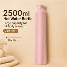 1pc Extra Large Capacity Rechargeable Hot Water Bag, Thickened Durable Warm Water Bag, Portable Bed Foot Warmer, Suitable For Sleep Warmth And Foot Warming, Practical Winter Home Warming Accessory, Daily Use On Cold Nights, Holiday Gift - Multicolor - View 7